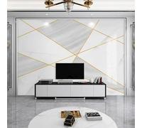 LUXINSHISU Mural de PVC autoadhesivo 3D papel tapiz de mármol dorado geometría de línea sala de estar dormitorio fondo decoración de pared pegatina artística pintura