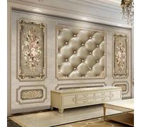 LUXINSHISU Papel tapiz 3D autoadhesivo de PVC con diseño de flores retro paquete suave para sala de estar dormitorio decoración de pared arte adhesivo pintura