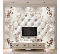 LUXINSHISU Papel tapiz 3D autoadhesivo de PVC con relieve de mármol paquete suave para sala de estar dormitorio decoración de pared arte pegatina pintura