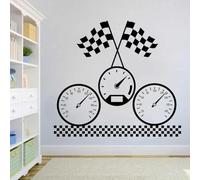 LUXINSHISU Pegatina de pared autoadhesiva para tablero de carreras para deportes extremos coches motocicletas competición en pista dormitorio infantil y juvenil