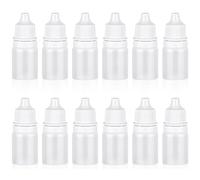 Luxiremi 12 frascos cuentagotas de plástico de 5 ml, botella vacía con tapa y embudo, botella comprimible blanca para gotas oculares