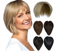 Luxiremi Hair Topper Haareil KurzTopper HaarClip in Extensions Kunsthaar Ceniza Blonde Haartopper für Damen Frauen mit Dünnem Haar