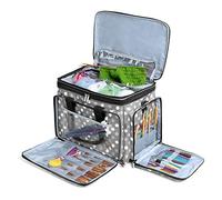 Luxja Bolsa de Labores con Hilo, Ganchillos, Agujas y Accesorios Pequeños