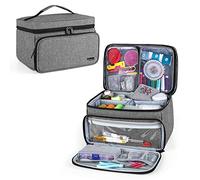 Luxja Bolsa para Kit de Costura, Bolsa para Suministros de Costura, Bolsa para hilo, agujas, tijeras y otras herramientas de costura (Solo Bolsa), Gris