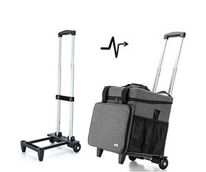 Luxja Bolsa para Remalladora con Trolley Desmontable, Maleta para Overlock, Bolsa Trasporte para Maquina Overlock y Accesorios, Gris