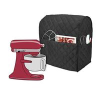 Luxja Cubierta a Prueba de Polvo para KitchenAid Batidora Amasadora | Cubierta Adecuado 5,6-7,5 Litros KitchenAid Batidora Amasadora, Negro (Tela Acolchada)