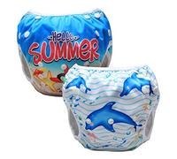 Luxja Pañal de Natación para Bebes Bañador Reutilizable de Nadar de Bebé Pañal Lavable para Bebé (0-3 años), Delfín + Estrella de Mar