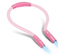 LUXJET Luz de lectura de cuello recargable mejorada, 3 colores ajustables, regulable, manos libres portátil, lectura en cama, manualidades, ideal para amantes de los libros y artesanos (rosa)
