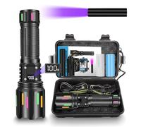 LUXJUMPER Linternas LED Alta Potencia, 500000 Lumens Potente Linterna Táctica con Pantalla Digital LCD, 5 Modos Zoom Luz Flash, Linterna de Mano de Alta Potencia para Camping Regalo de Emergencia