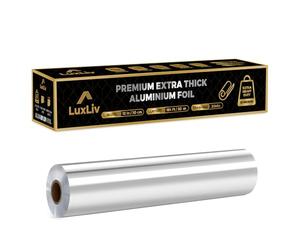 LuxLiv ® Bobina de papel de aluminio resistente, de 30 cm de ancho x 50 m de largo, de calidad comercial y extragruesa, lo suficientemente fuerte para la industria alimentaria.