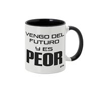 LUXMOVIL Señor Tarao® Taza de Cerámica Graciosa 350ml, Sr. Tarao Frases Originales, Regalos Divertidos, Frases de Humor (Vengo del fututo...)