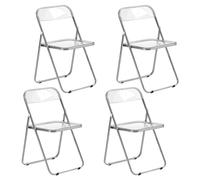 LuxNook 4 sillas Plegables Silla de Pet Metal Transparente Silla Plegable Capacidad de Carga de 150 kg para Comedor, salón, jardín