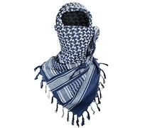 Luxns Bufanda táctica militar Shemagh del desierto / 100% algodón Keffiyeh bufanda Wrap para hombres y mujeres, azul, Talla única