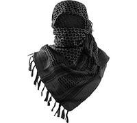 Luxns - Bufanda táctica militar Shemagh del desierto, 100% algodón, Keffiyeh, para hombres y mujeres, Negro -, talla única
