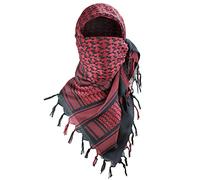 Luxns Bufanda táctica militar Shemagh del desierto, 100% algodón, para hombres y mujeres - rojo - talla única