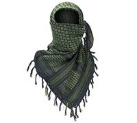 Luxns Chalina táctica militar shemagh para el desierto, 100 % algodón, kefia, para hombres y mujeres, Negro Verde, talla única