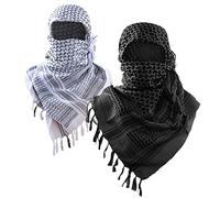 Luxns Chalina táctica militar shemagh para el desierto, 100 % algodón, kefia, para hombres y mujeres, talla única