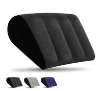 LuxoCare Almohada Cuña Antireflujo Adulto - Almohada Inflable Portátil para Piernas y Rodillas, Uso en Cama, Viajes, Playa y Camping (Negro)