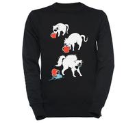 Luxogo Gato del café Suéter Negro Unisex para Hombres y Mujeres Unisex Black Jumper Men's Women's