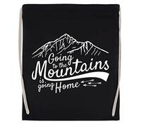 Luxogo Going To The Mountains Is Going Home Bolsa de Gimnasio con Cordón Negro Unisex Drawstring Bag Gym