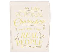 Luxogo I Like Fictional Characters More Than Real People Bolsa de Gimnasio con Cordón Beige Unisex Drawstring Bag Gym