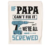 Luxogo If Papa Cant Fix It Were All Screwed Bolsa de Gimnasio con Cordón Beige Unisex Drawstring Bag Gym