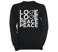 Luxogo Love Love Peace Peace Jersey Negro Unisex para Hombres y Mujeres Unisex Black Jumper Men's Women's