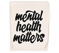 Luxogo Mental Health Matters Bolsa de Gimnasio con Cordón Beige Unisex Drawstring Bag Gym