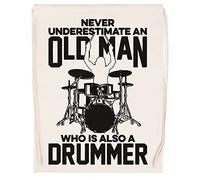 Luxogo Never Underestimate An Old Man Who Is Also A Drummer Bolsa de Gimnasio con Cordón Beige Unisex Drawstring Bag Gym