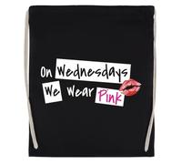 Luxogo On Wednesdays We Wear Pink Bolsa de Gimnasio con Cordón Negro Unisex Drawstring Bag Gym