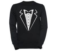 Luxogo Papillon Tuxedo Jersey Negro Unisex para Hombres y Mujeres Unisex Black Jumper Men's Women's