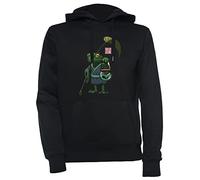 Luxogo Una Rana y su Hijo Unisexo Negro Sudadera con Capucha Hombre Mujer Unisex Black Hoodie Men's Women's
