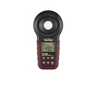 Testboy TV 335 medidor de luz LED digital hasta 400.000 Lux (indicación por pantalla digital, incl. luces LED, temperatura de color ajustable, cubierta de protección del sensor), rojo/negro