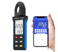 Luxómetro Portátil, Fotómetro digital portátil con temperatura e iluminancia, Bluetooth, 1-400000 lux, rotación de 270°, pantalla LCD,Precisión Reacciones Rápidas