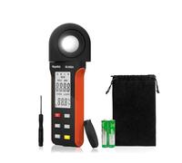 Luxómetro Portátil, Luxómetro digital de alta precisión -5000A, amplio rango de 1 a 400000 lux, selector de unidad lux/fc, registro de máx./mín., pantalla integrada,Precisión Reacciones Rápidas(Szary
