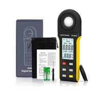 Luxómetro Portátil, Luxómetro digital de alta precisión -5000A, amplio rango de 1 a 400000 lux, selector de unidad lux/fc, registro de máx./mín., pantalla integrada,Precisión Reacciones Rápidas(Yello