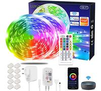 LUXONIC WiFi LED Strips 30M, Smart RGB LED Stripes Alexa Stripes Cambio de color, de música controlada por APP, Trabaja con el de Google, Luz LED ultra larga para la decoración de la casa