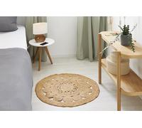 LUXOR - Alfombra Redonda de Yute Beige - Boho - Sostenible - 60 cm