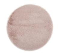 -LUXOR- living Coste - Alfombra mullida para Dormitorio, Ideal para Usar como Alfombra de Cama o Dormitorio, acogedora Alfombra de Piel de Cordero, 120 cm, Redonda, Color Rosa Viejo