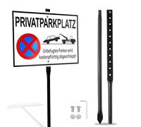 Luxoraiova Cartel de metal para aparcamiento privado, tamaño grande, 35 x 25 cm, aluminio con postes, resistente a la intemperie y a los rayos UV, fácil de montar, clara legibilidad para interiores y