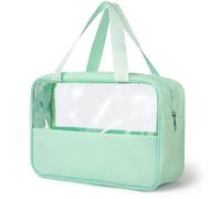Luxoraiova Neceser Bolsa Bolsas Portátil de Aseo Transparente Maquillaje de PVC, Bolsa de Cosméticos Impermeable con Cremallera, Organizador de Cosméticos y Artículos de Aseo, Vacaciones Y Gimnasio