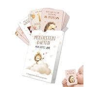 Luxorium Tarjetas de Hitos para Bebé - Set de 50 Tarjetas en Caja de Regalo Estilo Boho para Embarazo, Baby Shower y Nacimiento