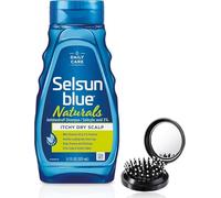 LUXPAKS Cepillo para el cabello incluido con champú Celsun Blue Naturals para la caspa - para cuero cabelludo seco y picazón - 11 onzas líquidas