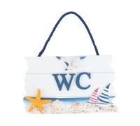 Luxshiny 1 Pieza Letrero Decorativo Colgante de Madera para Baños Placa de Wc con Diseño de de Mar Adorno para Hogar Moderno Decoración de Pared y Puerta