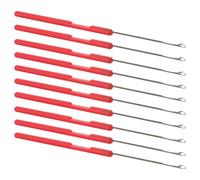 Luxshiny 10 Piezas Aguja para Abalorios, Enhebrador de Cuentas Finas, Mango de Plástico y Alambre de Acero, Rojo, para DIY y Joyería Cuentas