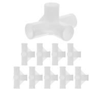 Luxshiny 10 Piezas Conector Armario Tela de Plástico Blanco de Cuatro Vías para Unión de Barra de Armario, Instalación sin Esfuerzo y Optimización de Espacio Hogar