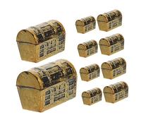 Luxshiny 10piezas De Cofre Del Tesoro Mini Vintage Pirata Para Guardar Joyas Decoración De Fiesta De Cumpleaños Adorno De Escritorio