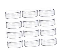 Luxshiny 12 Cajas Redondas Transparentes con Tapa para Almacenamiento Versátil de Joyas y Mini Juguetes en Bodas y Organizadores de Cajones, Acabado Liso de Ps
