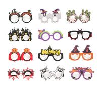 Luxshiny 12 Piezas Gafas Divertidas de Papel para Halloween y Fiesta, Accesorio Ligero para Disfraces y Fotos, Ideales para Adultos en Celebraciones Temáticas