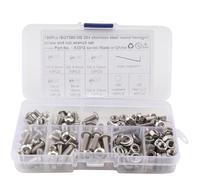 Luxshiny 190 Piezas Tornillos y Tuercas Tornillos de Acero Inoxidable M5 Cabeza Hueca Redonda, con Caja de Almacenamiento y Llave, para Madera y Electrónica